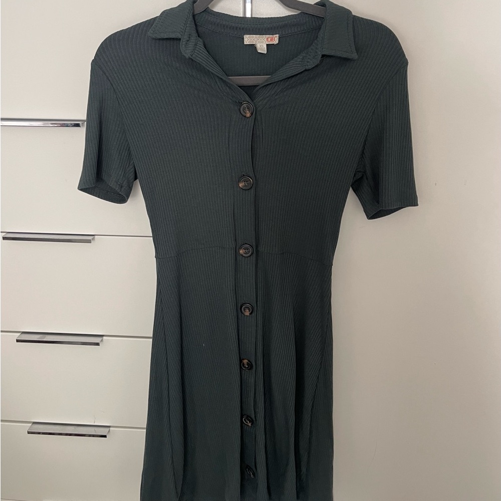 Gianni Bini Forest Green Ribbed Dress